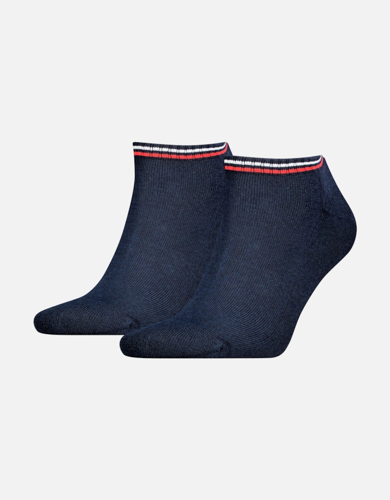 2 Pack Trainer Mens Ankle Socks Navy