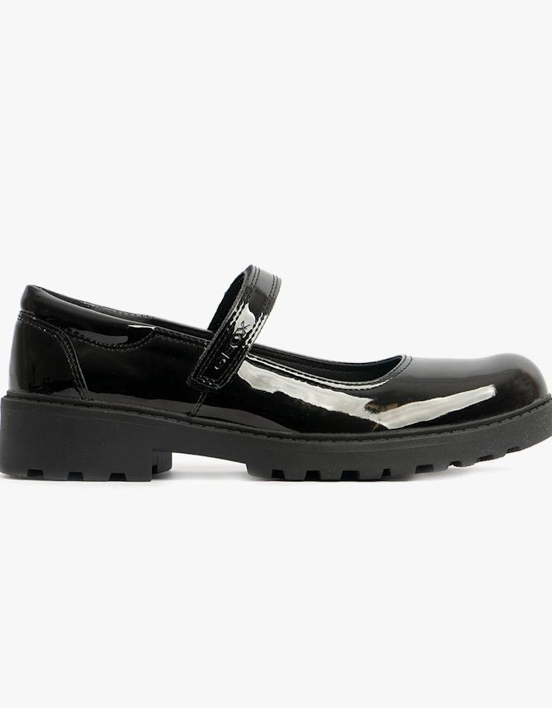 CASEY B Girls Patent Mary Jane School Shoes Black