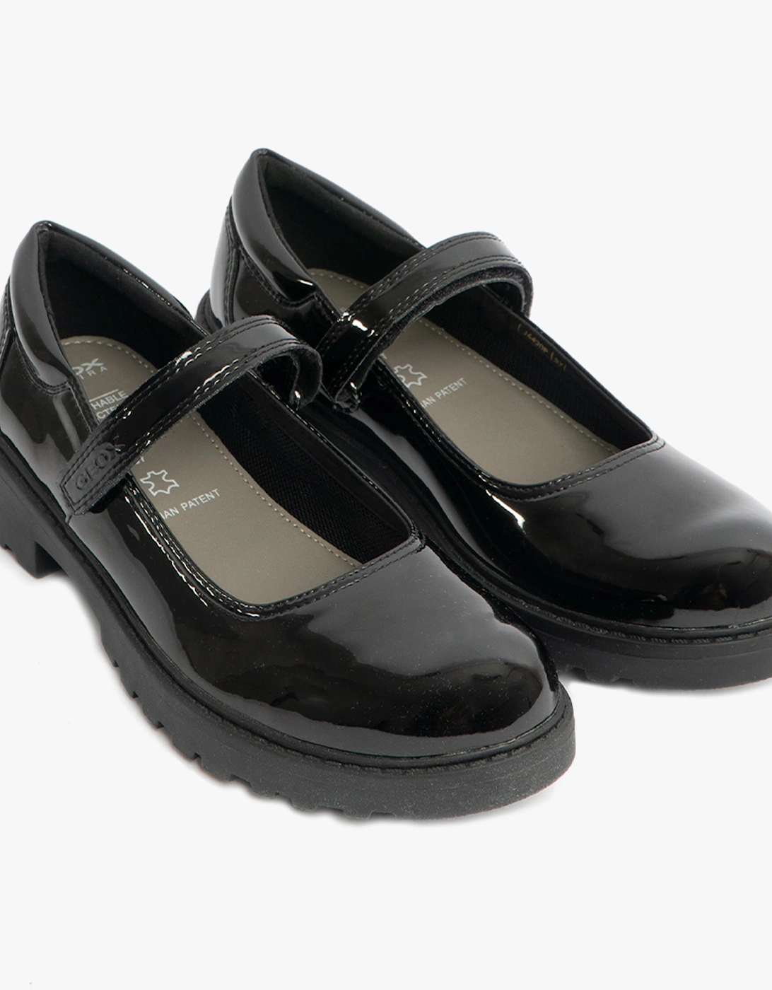 CASEY B Girls Patent Mary Jane School Shoes Black