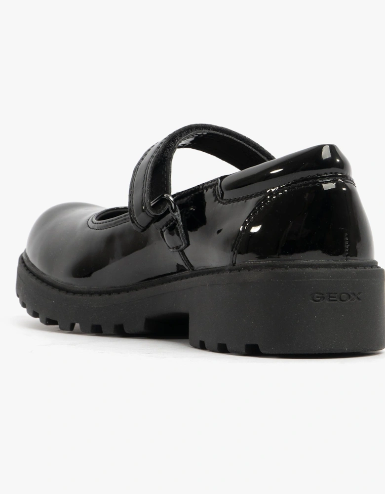 CASEY B Girls Patent Mary Jane School Shoes Black