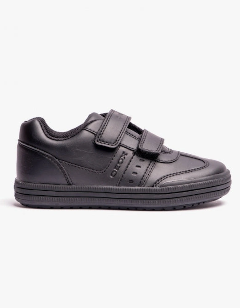 ELVIS B Boys Touch Fasten School Shoes Black