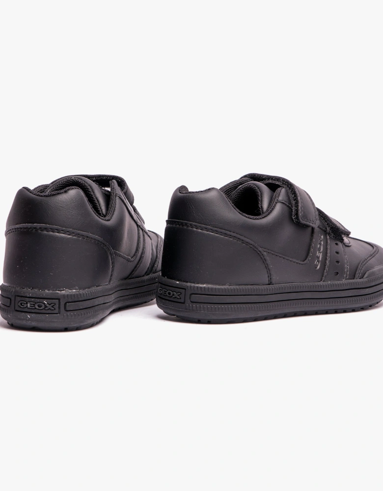 ELVIS B Boys Touch Fasten School Shoes Black