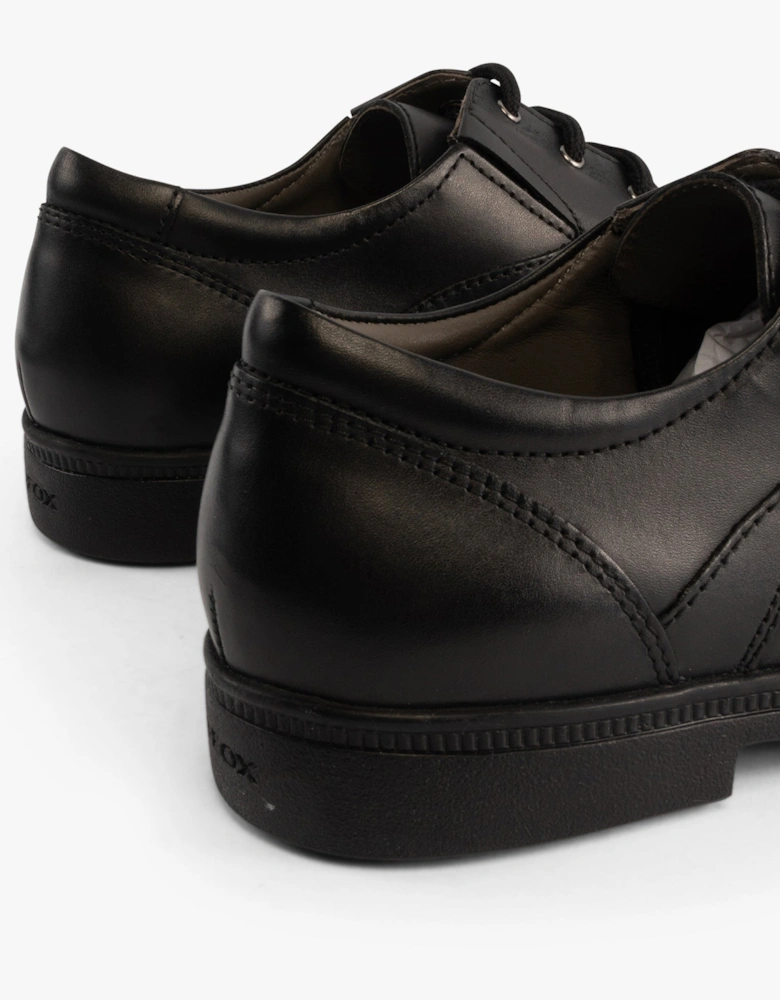 FEDERICO C Boys Leather School Shoes Black