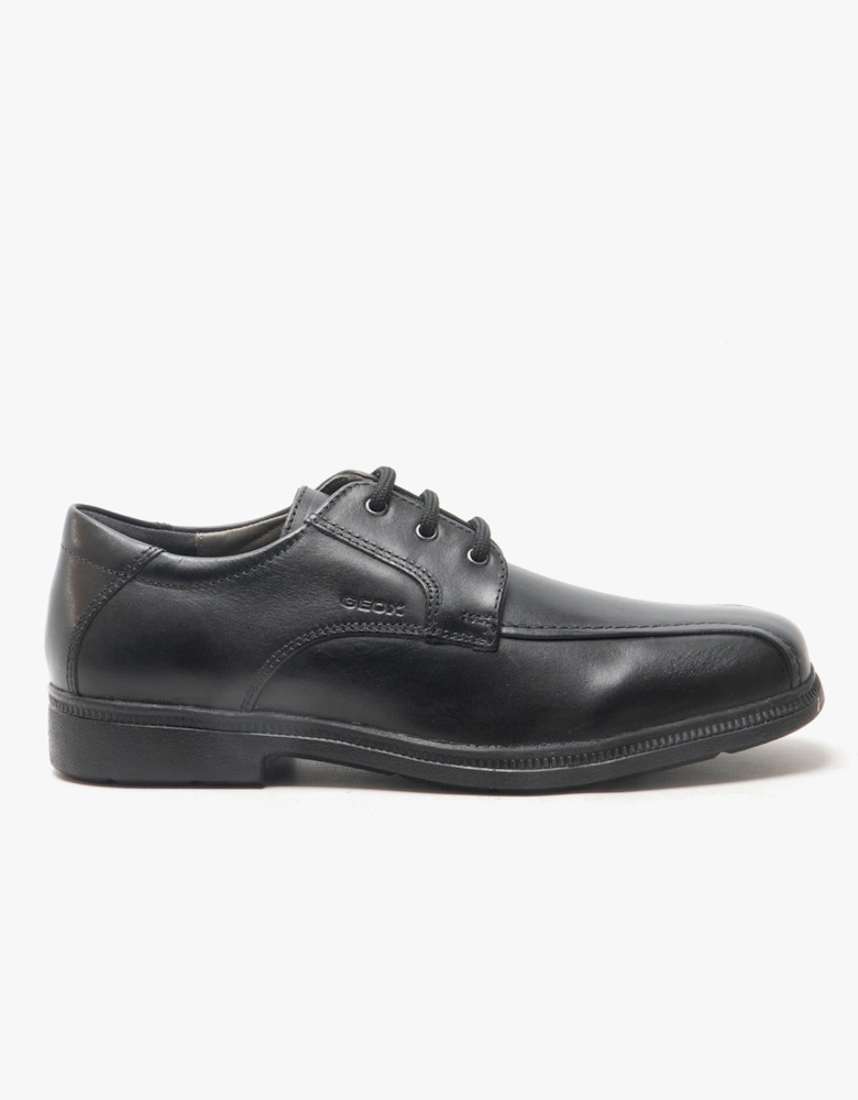 FEDERICO H Boys Leather School Shoes Black