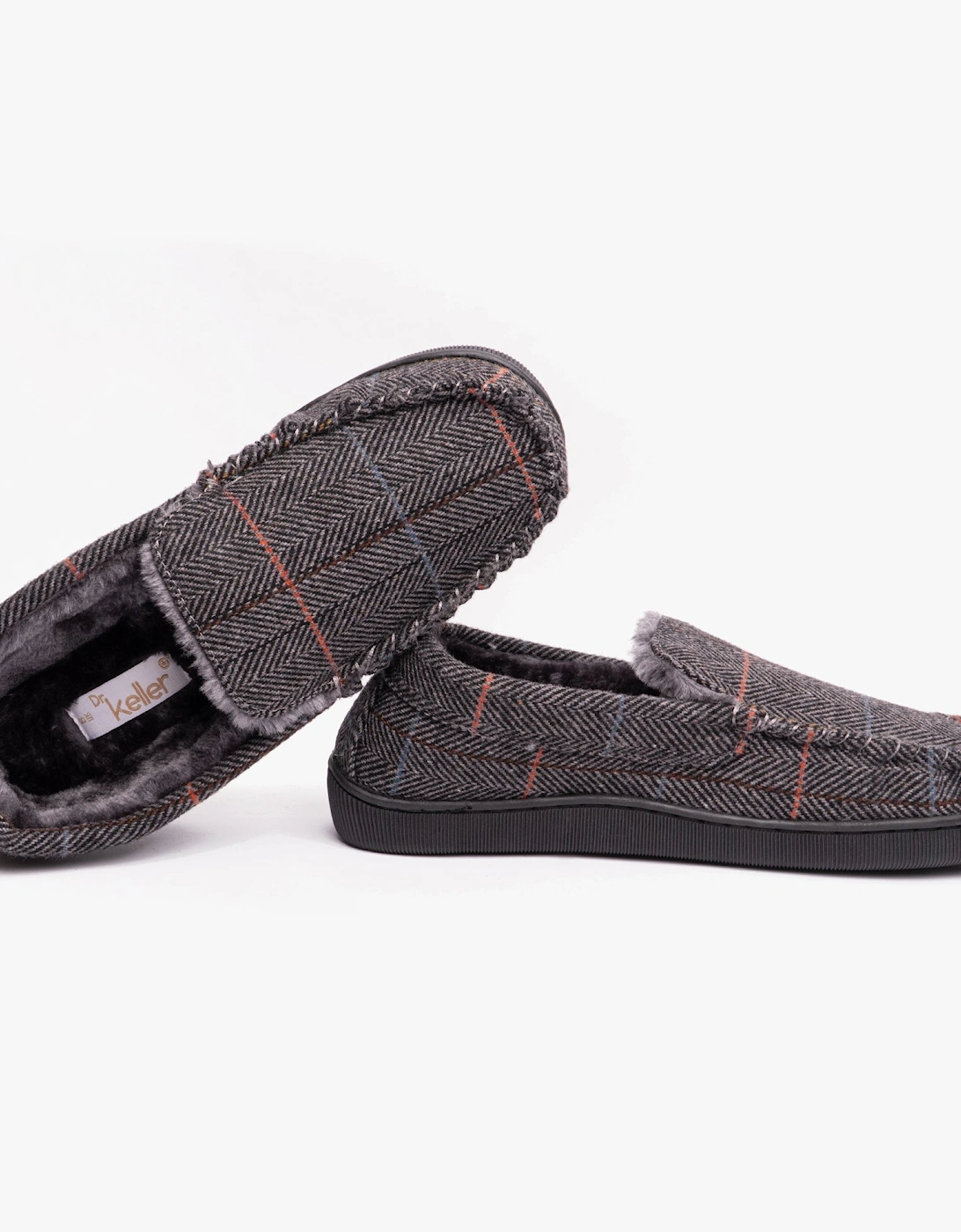 BURT Mens Full Slippers Grey