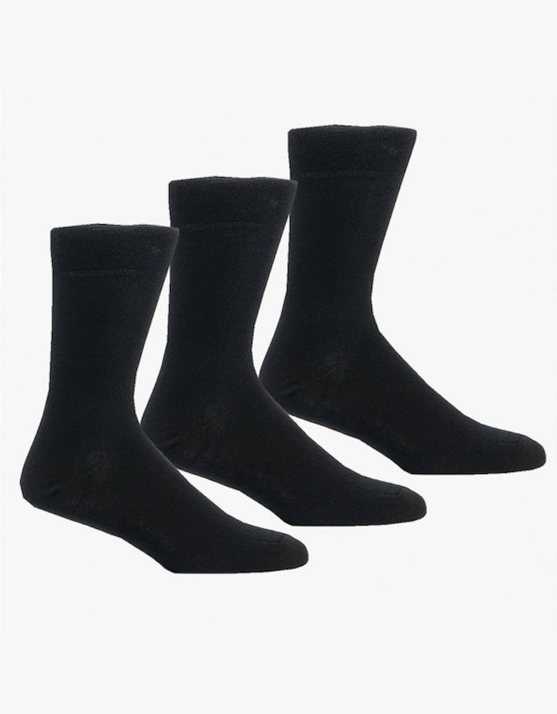 Mens 3 Pack Of Diabetic Socks Black: One Size