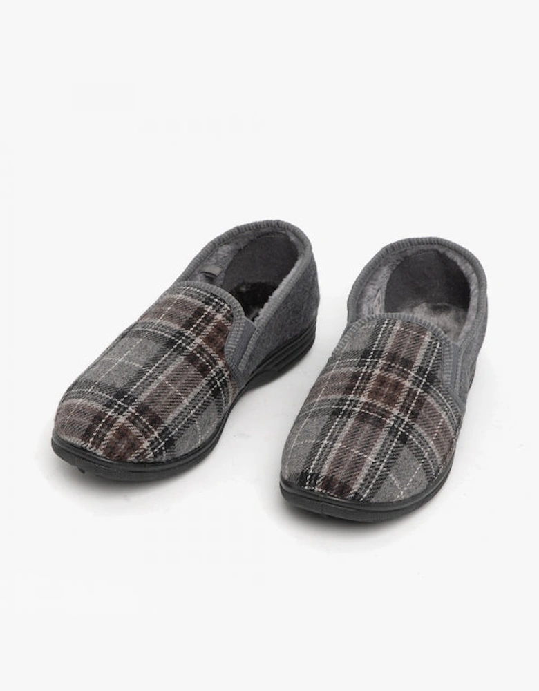 DEREK Mens Full Slippers Grey