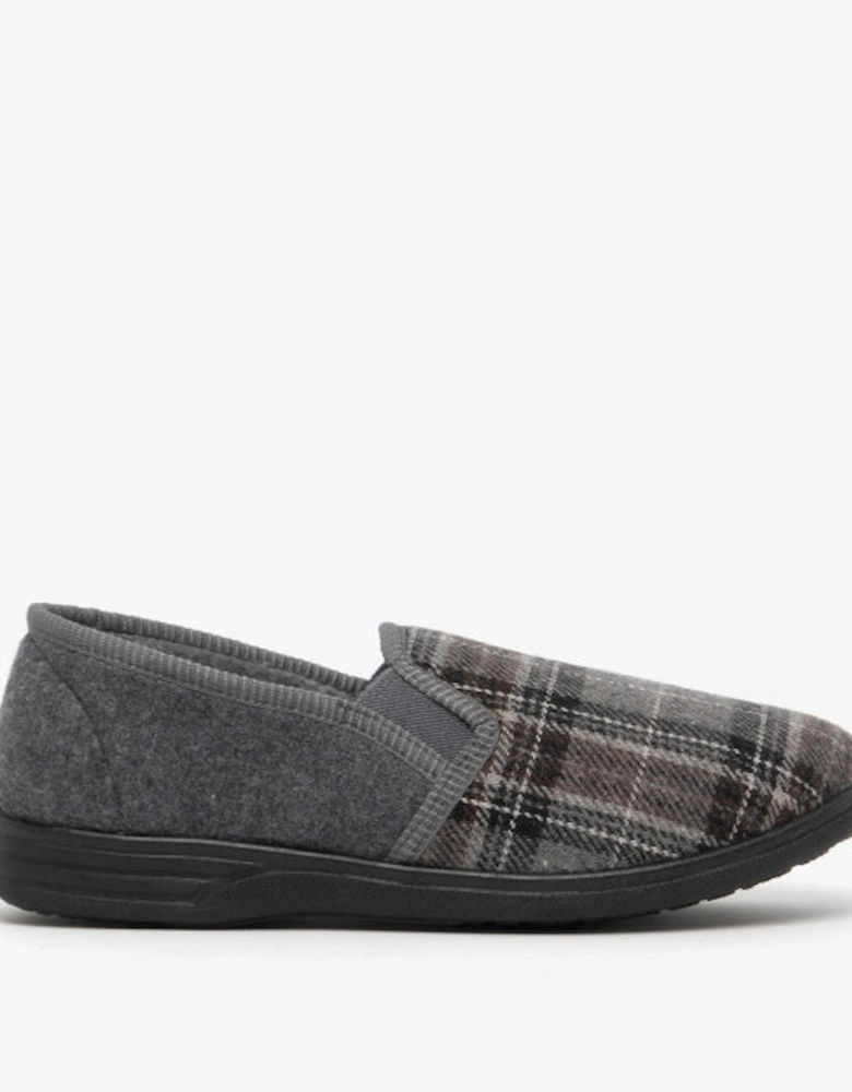 DEREK Mens Full Slippers Grey