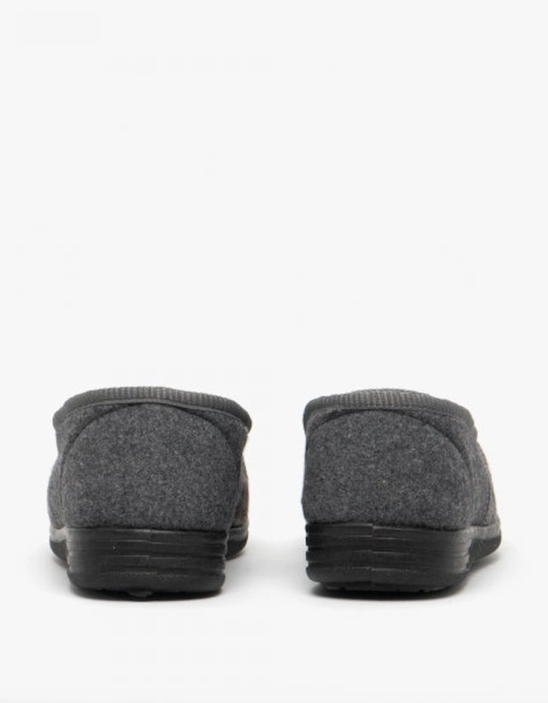 DEREK Mens Full Slippers Grey