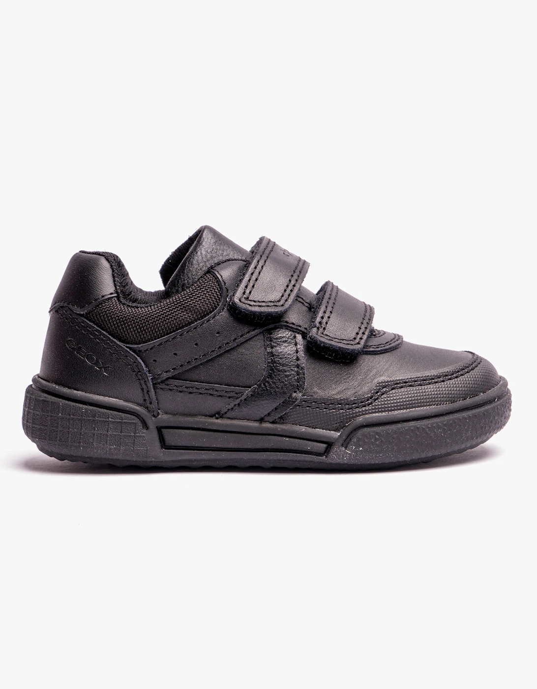 J POSEIDO BOY Kids Leather Sneakers Black