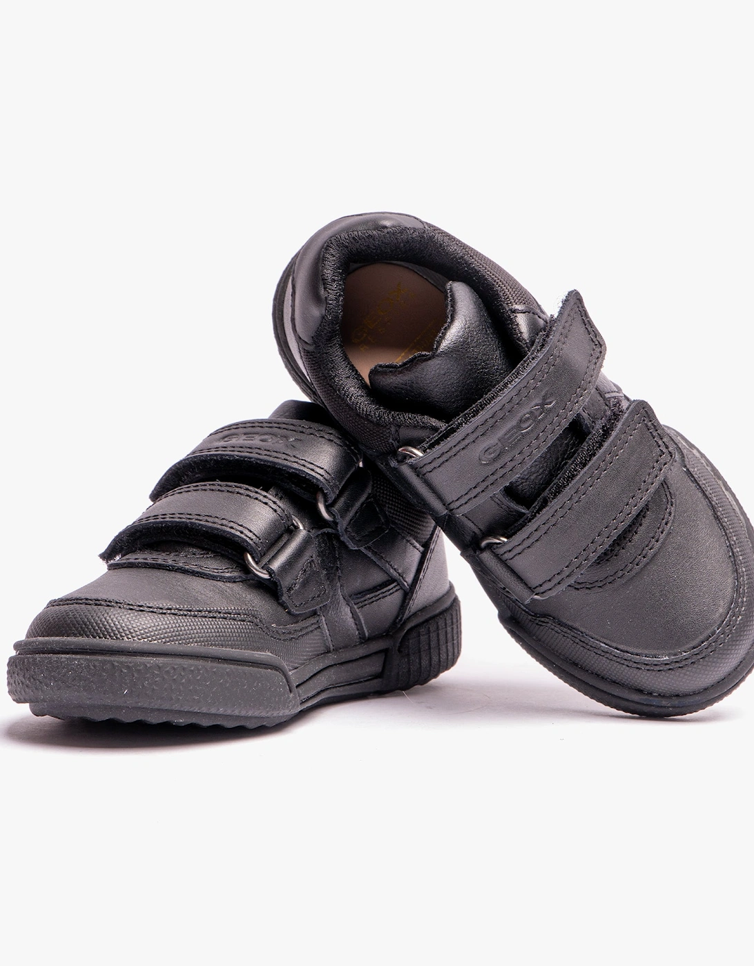 J POSEIDO BOY Kids Leather Sneakers Black