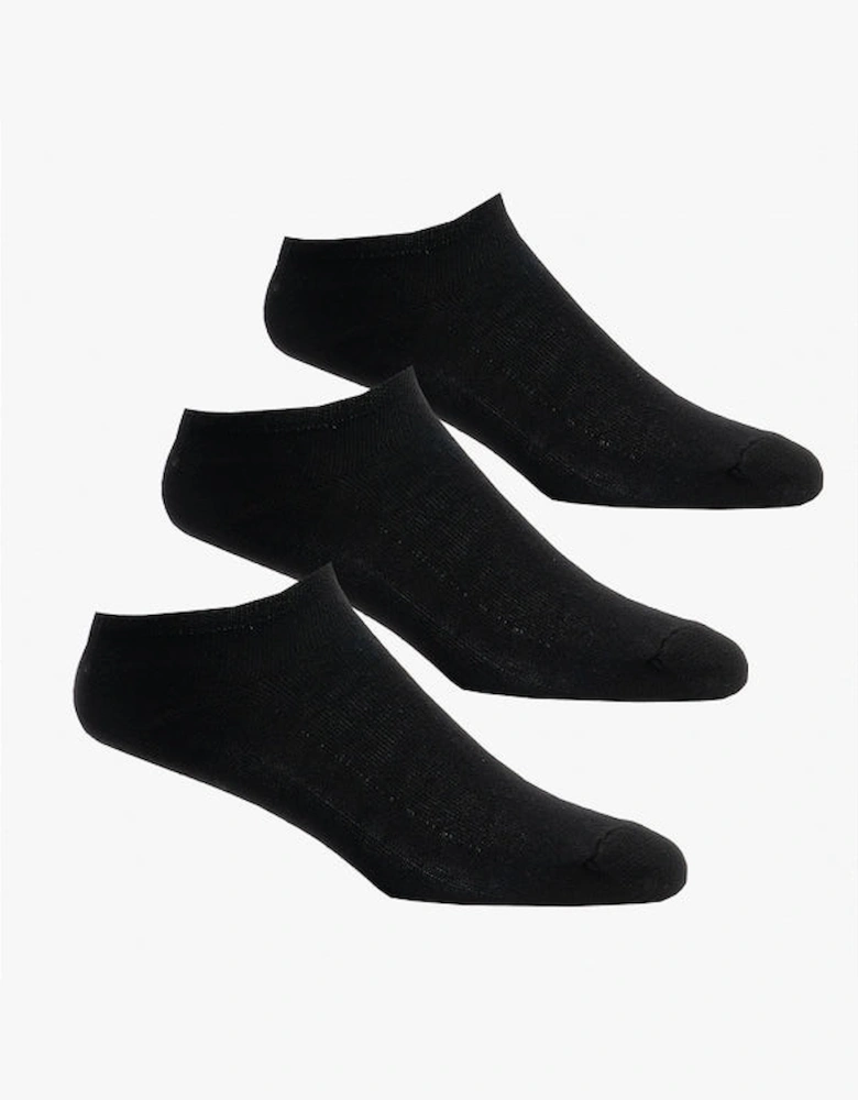 Mens 3 Pack Of Trainer Socks Black: One Size