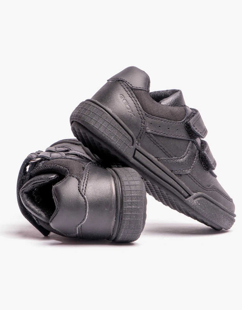 J POSEIDO BOY Kids Leather Sneakers Black