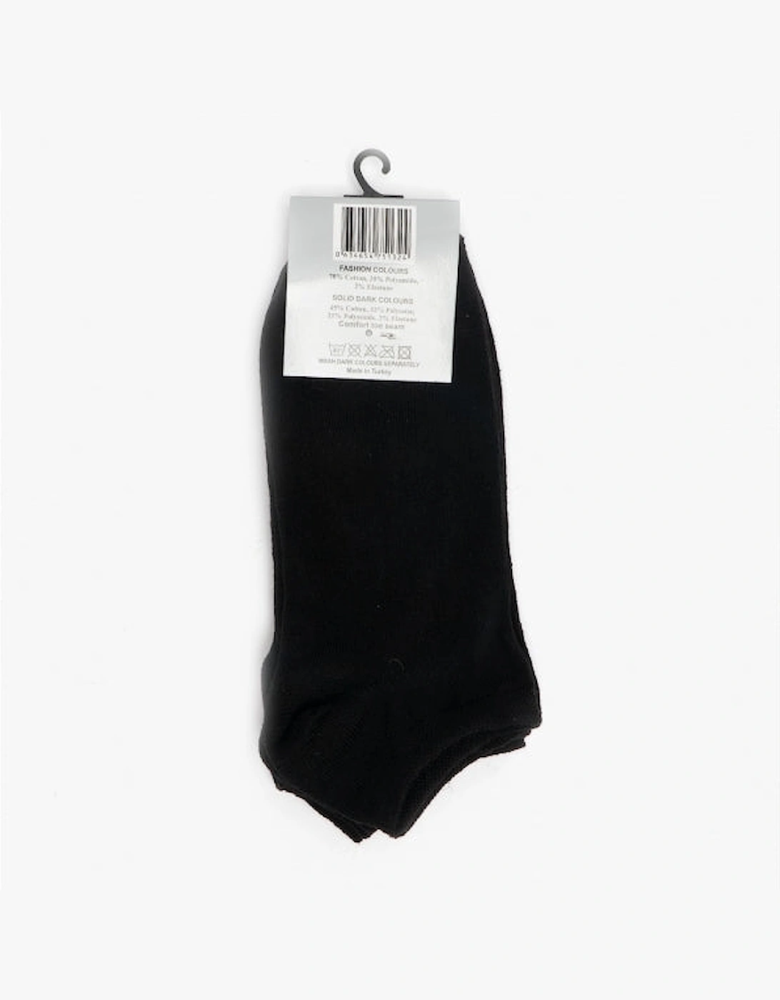 Mens 3 Pack Of Trainer Socks Black: One Size