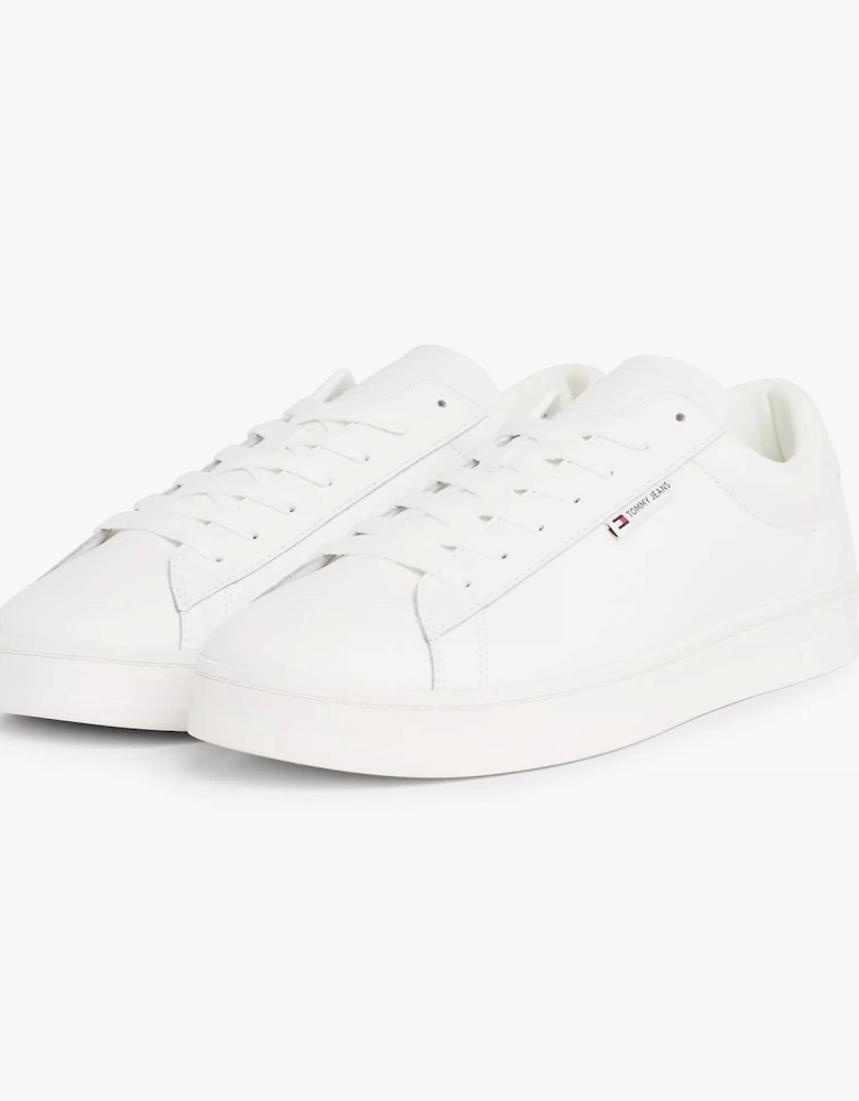 Tommy Jeans TJM LEATHER LOW CUPS Mens Trainers Ecru