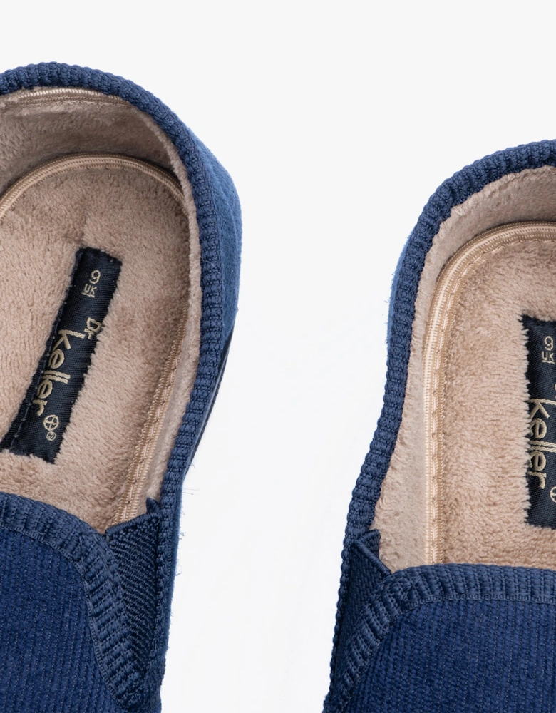 DONNAEL Mens Full Slippers Navy