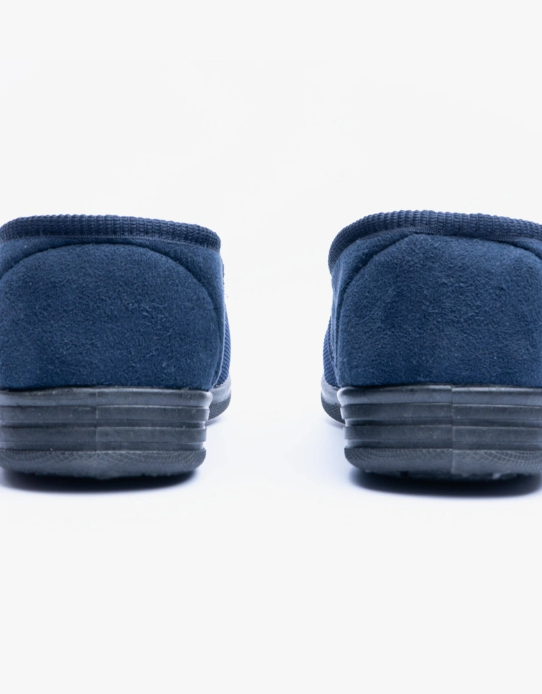 DONNAEL Mens Full Slippers Navy