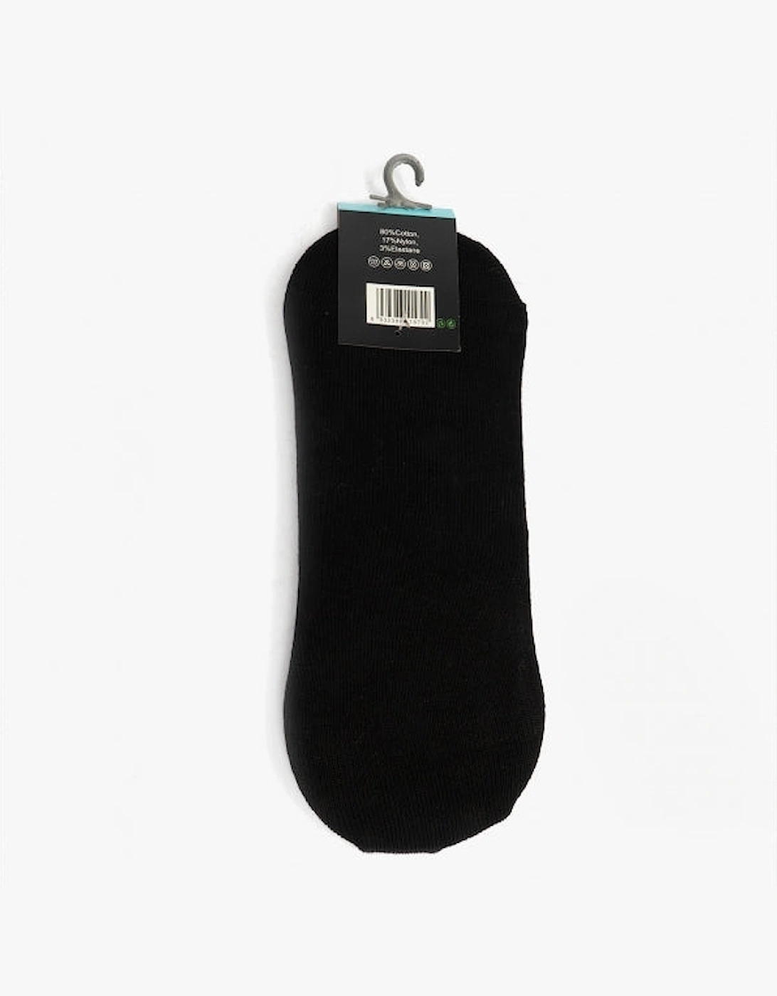 Mens Cotton Rich Invisible No-Show Socks Black