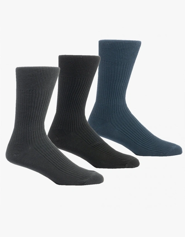 Mens Socks Navy/Black/Grey