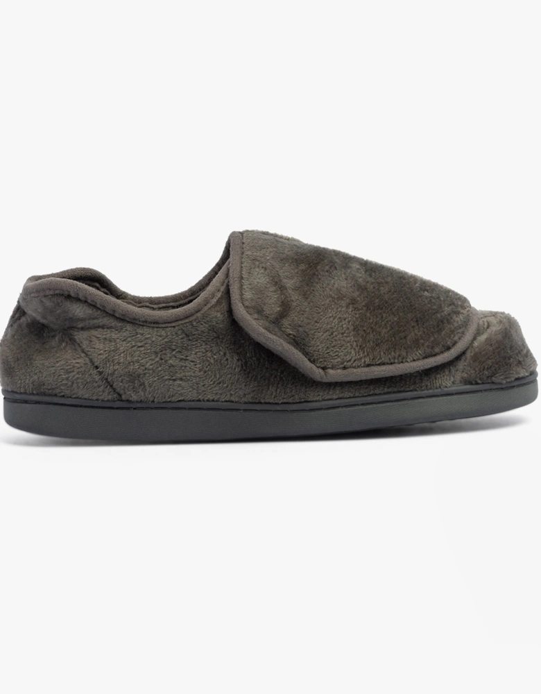 VELVIT Mens Slippers Grey