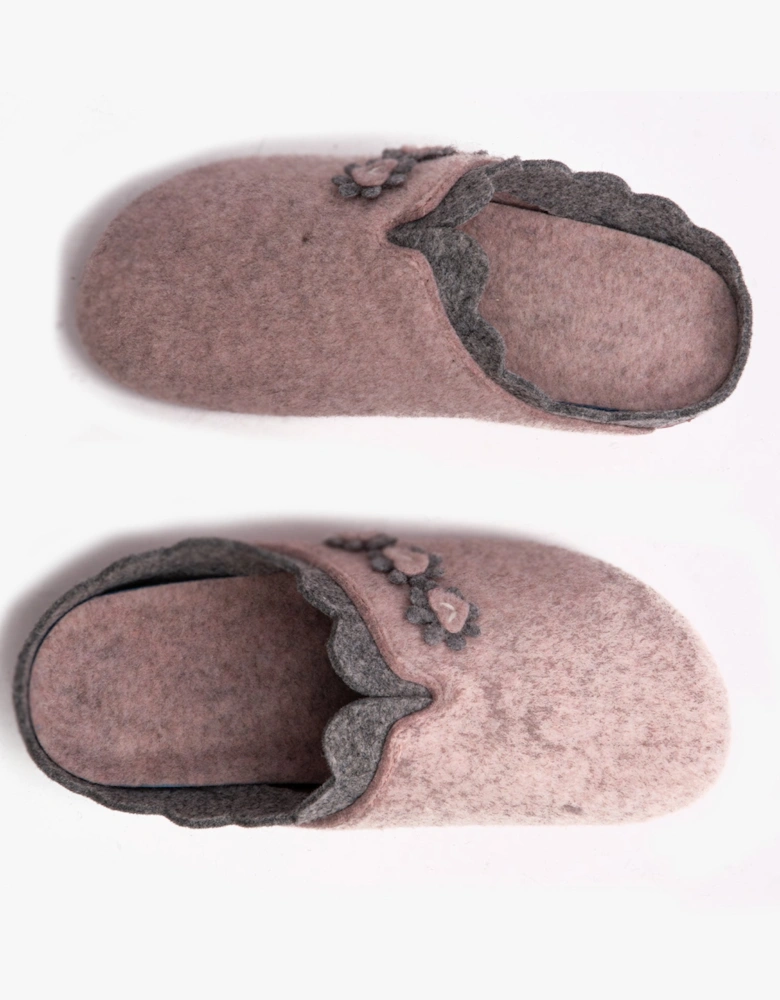 HEART Womens Mule Slippers Pink