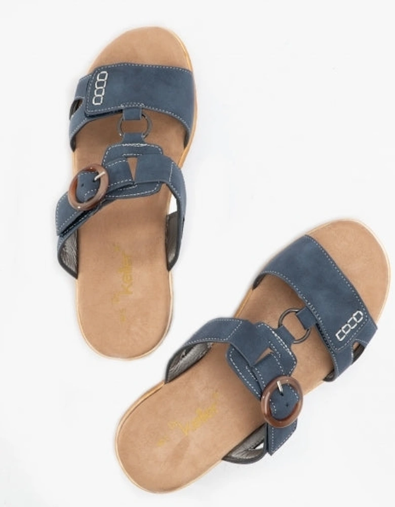 JACKIE Womens Slip-On Sandals Navy