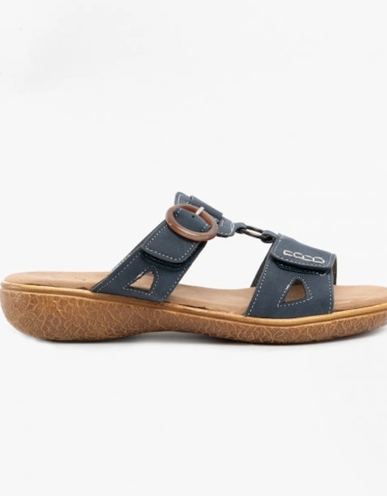 JACKIE Womens Slip-On Sandals Navy