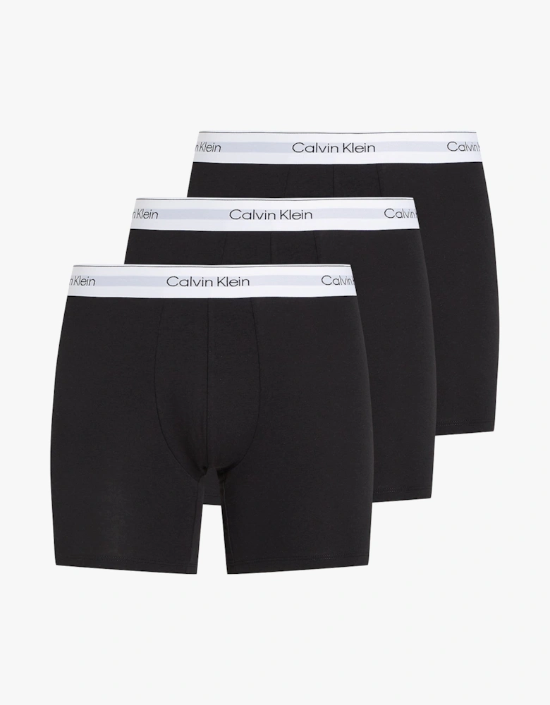 MODERN COTTON STRETCH Mens 3 Pack Boxer Briefs Black/White