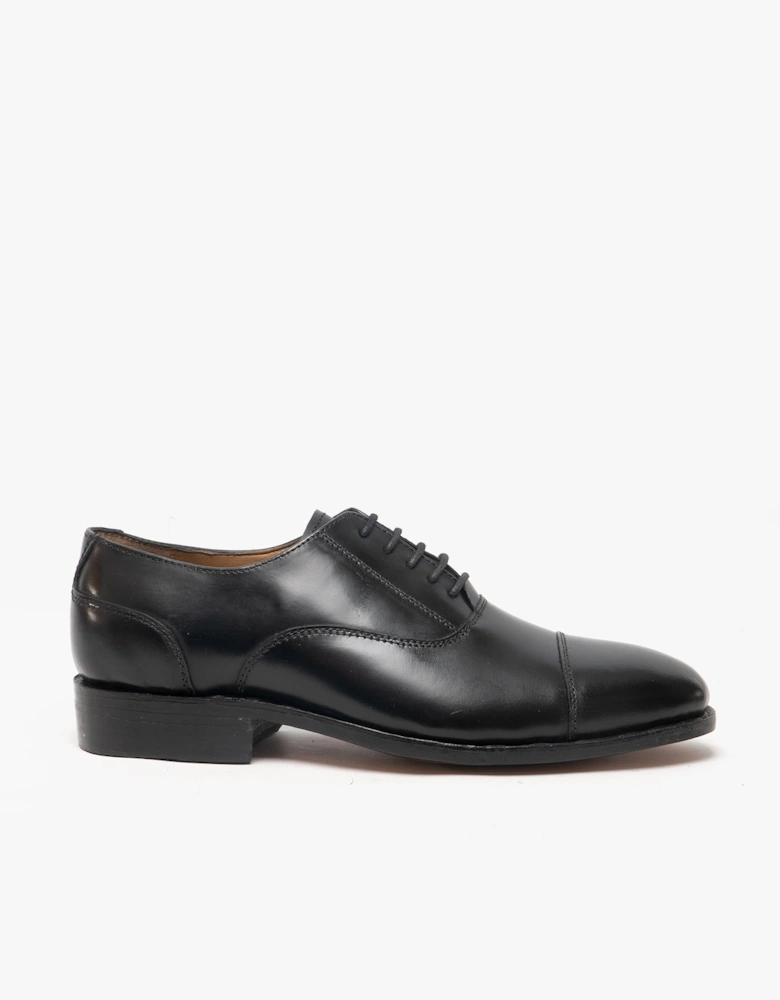 JAMES Mens Leather Cap Toe Shoes Black