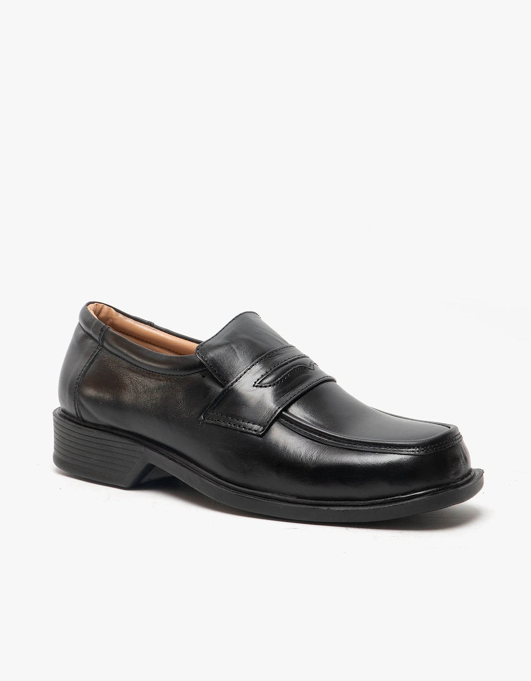 MANCHESTER Mens Leather Loafers Black