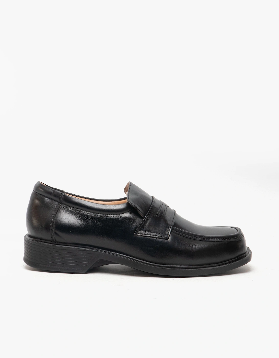 MANCHESTER Mens Leather Loafers Black, 4 of 3