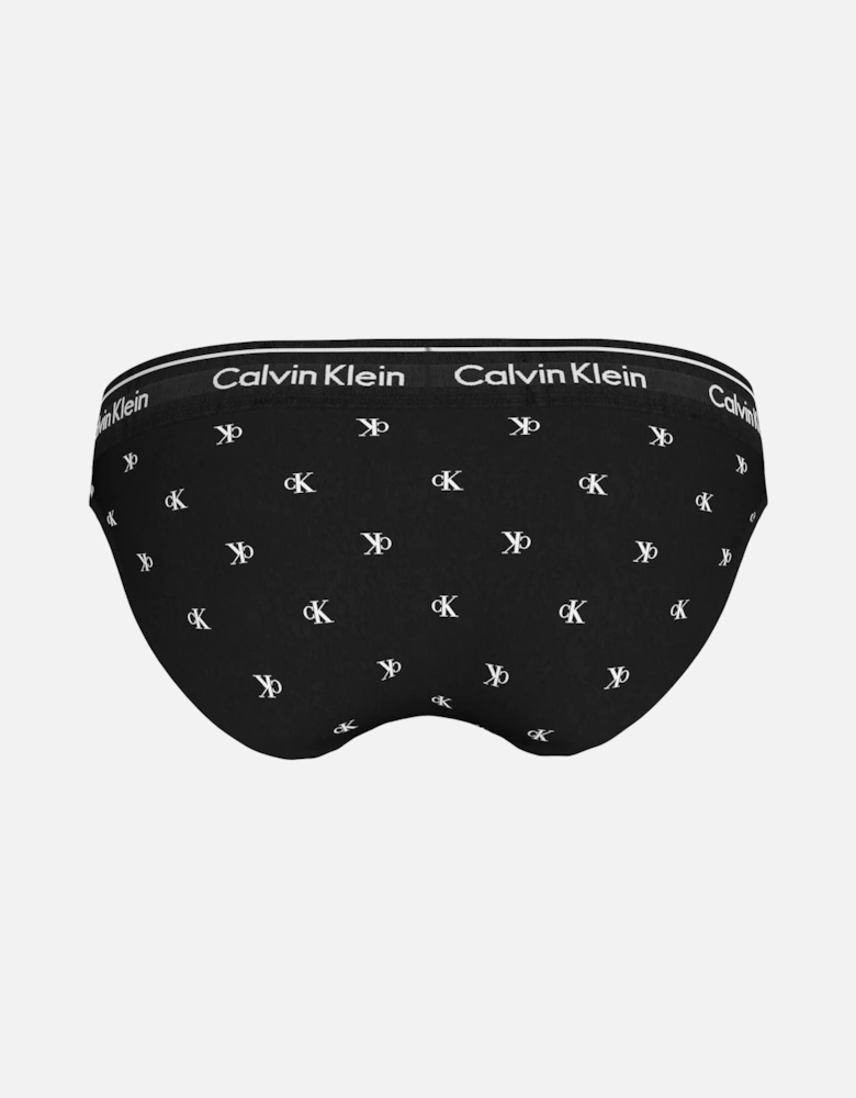 MODERN COTTON Womens Bikinis Black Diamond Logo Print