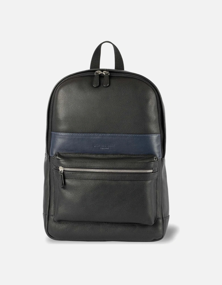 BOURNE Mens Leather Backpack Black