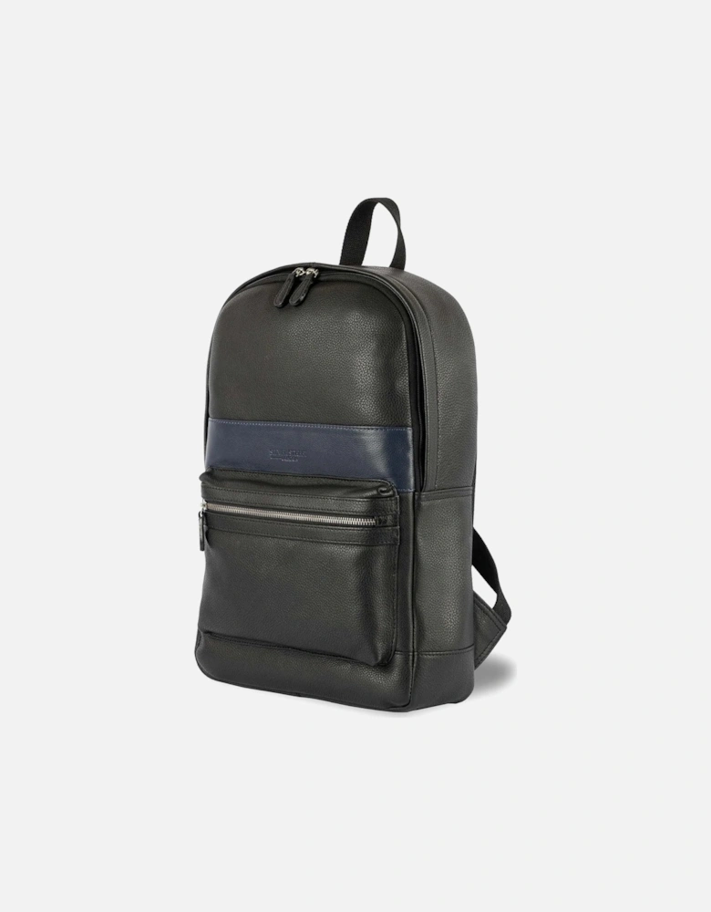 BOURNE Mens Leather Backpack Black