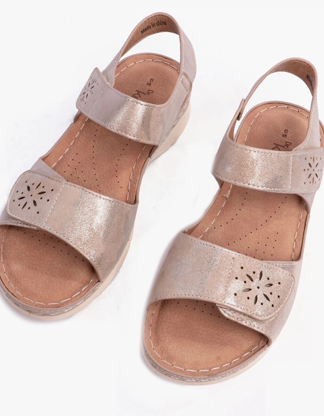 MARIE Womens Sandals Beige Metalic