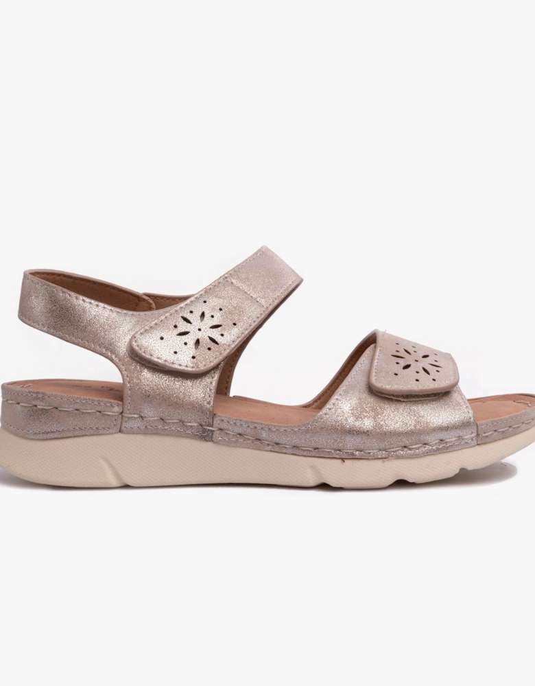 MARIE Womens Sandals Beige Metalic