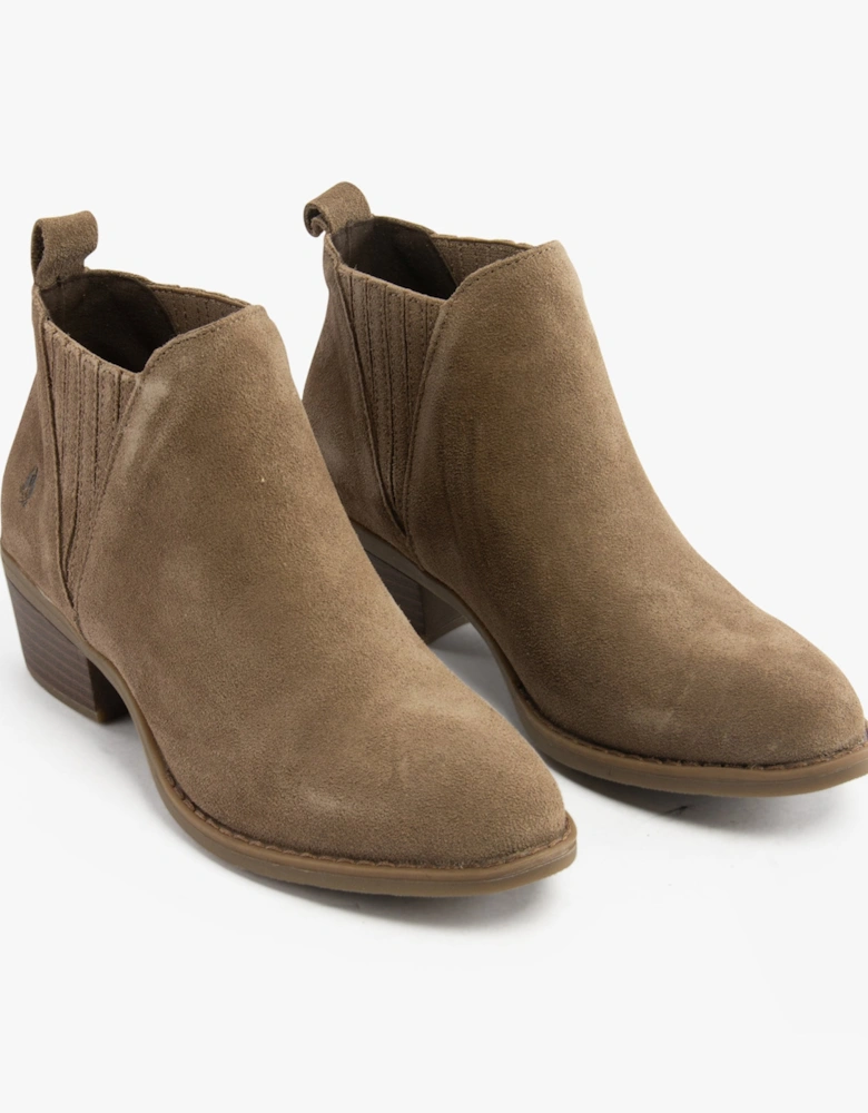 ISOBEL Womens Leather Ankle Boots Taupe