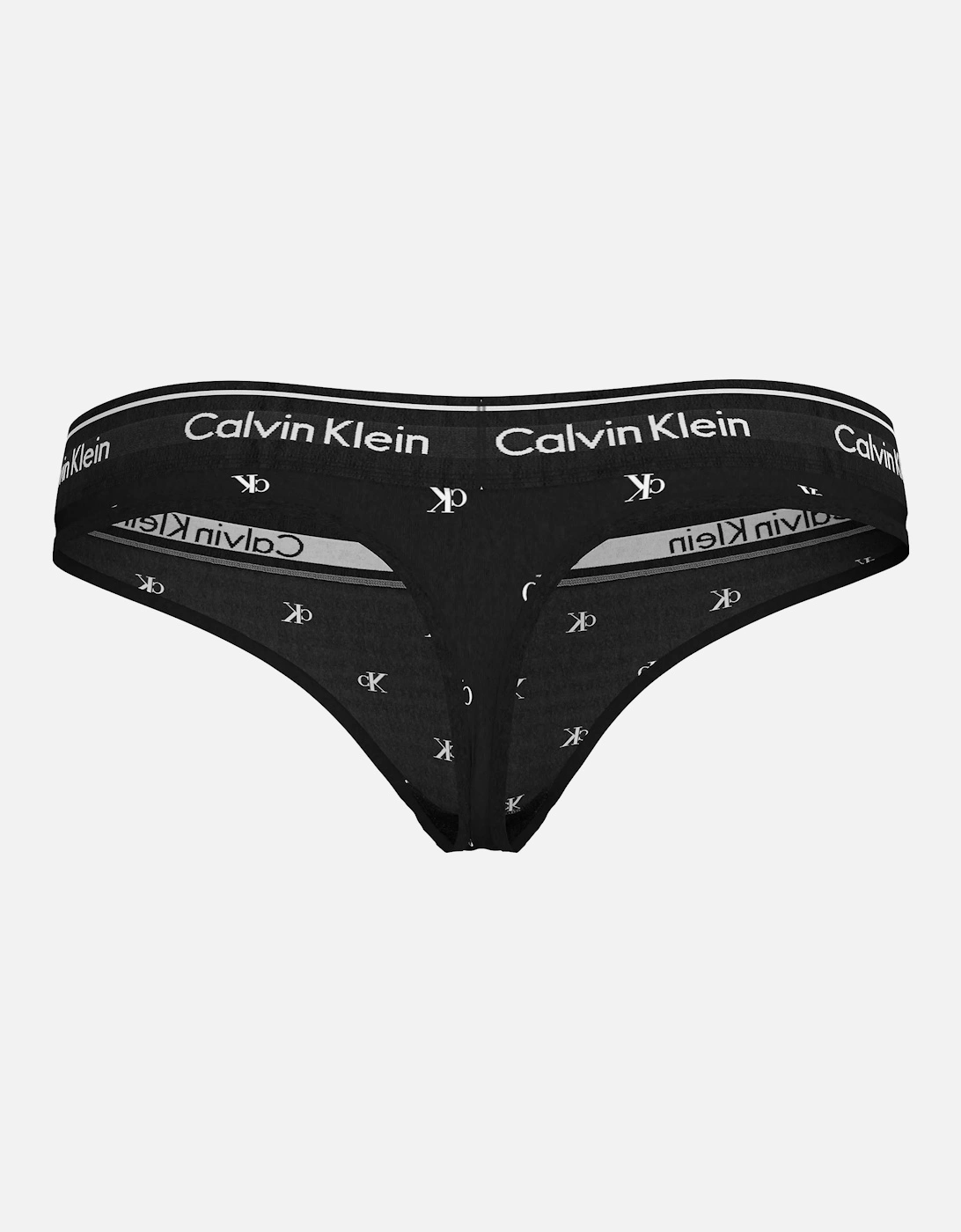 MODERN COTTON Womens Thong Black Diamond Logo Print