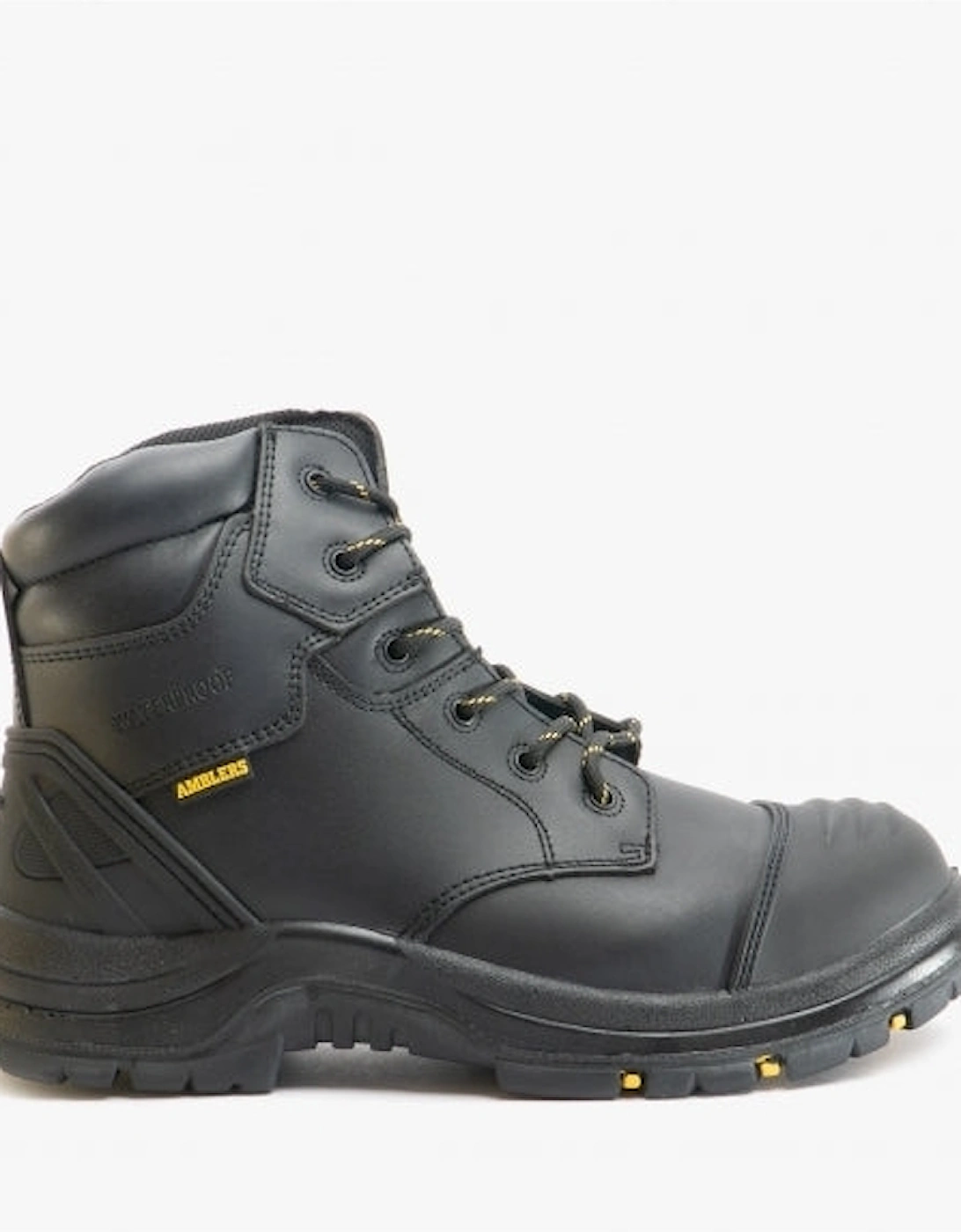 AS305C Mens Leather Safety Boots Black, 7 of 6