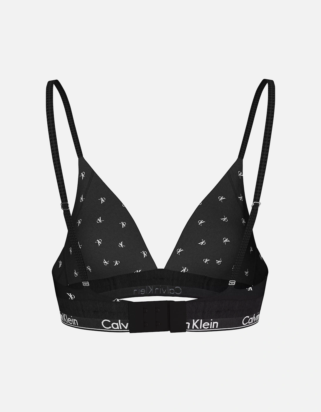 MODERN COTTON Womens Triangle Bra Black Diamond Logo Print