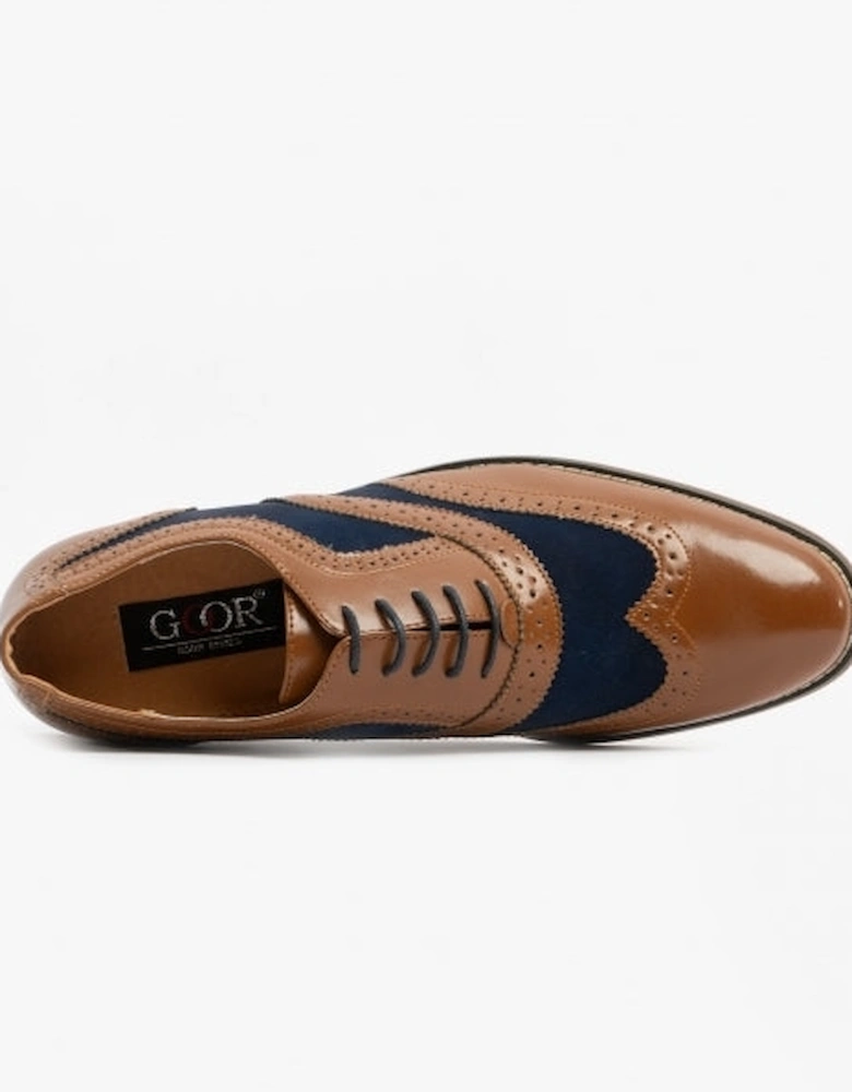 DAVID Mens Two Tone Brogues Tan/Navy