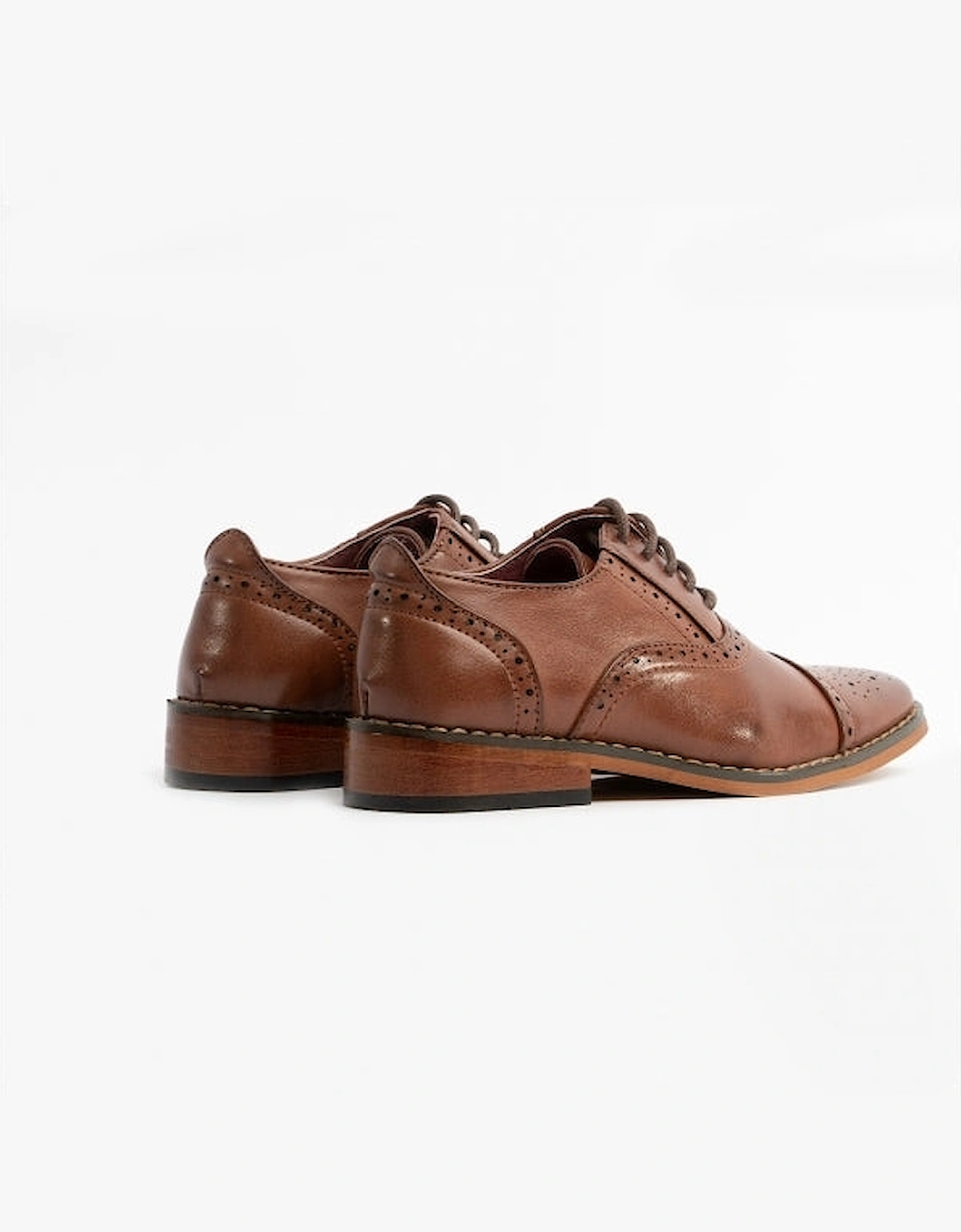 FRANCIS JNR Boys Oxford Lace Up Shoes Brown