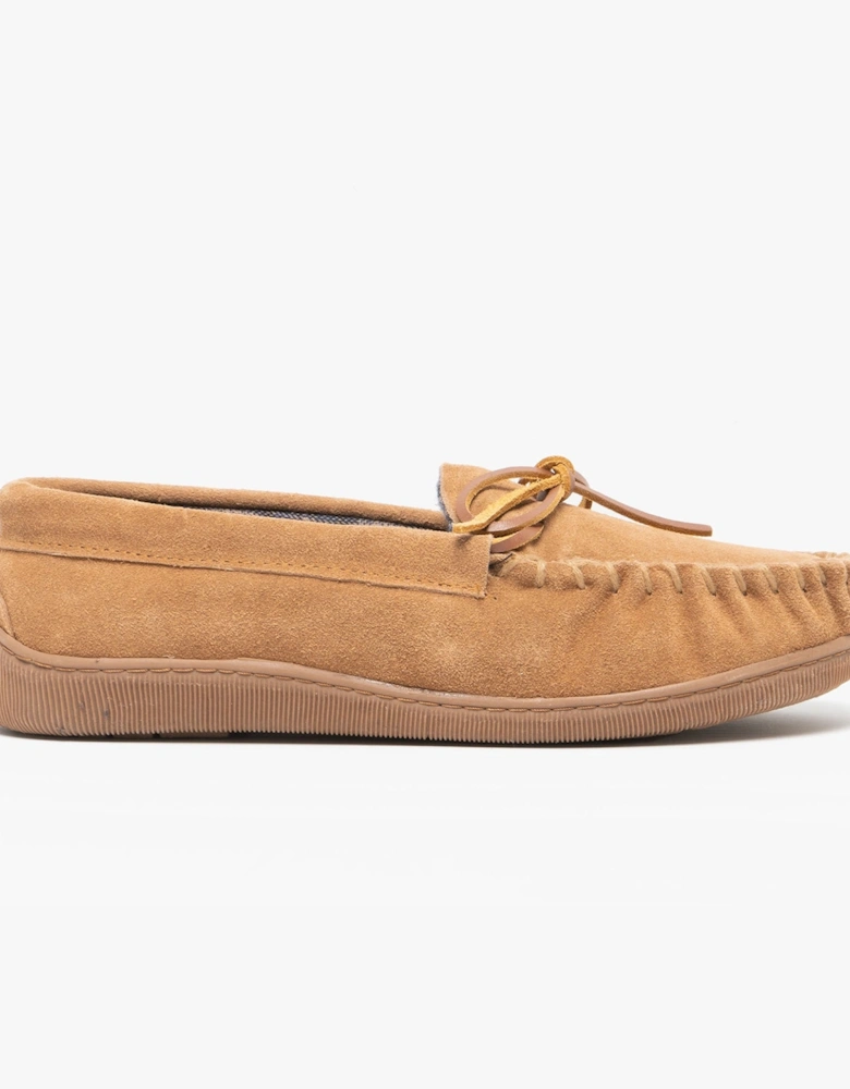 ADIE Mens Moccasin Slippers Sand