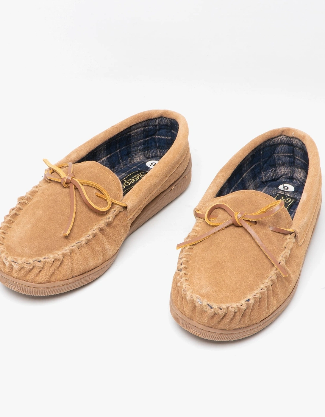 ADIE Mens Moccasin Slippers Sand