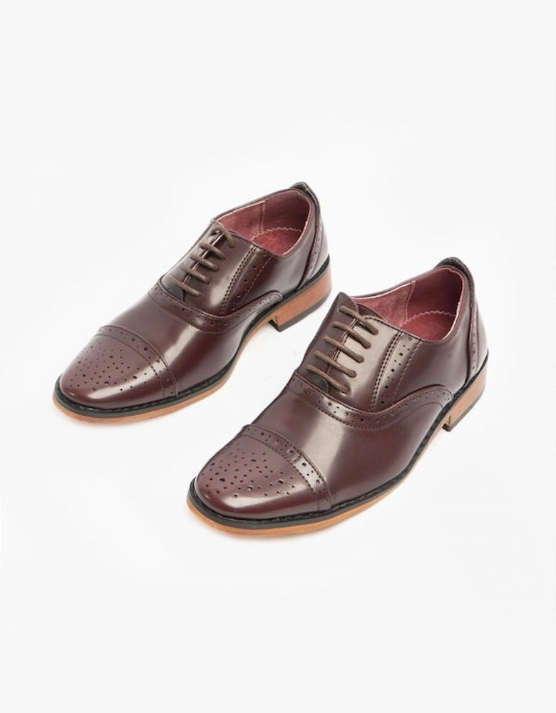 FRANCIS JNR Boys Oxford Lace Up Shoes Oxblood