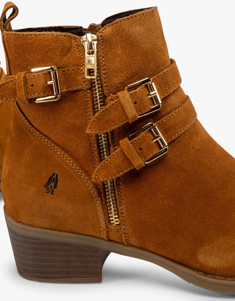 JENNA Womens Leather Ankle Boots Tan