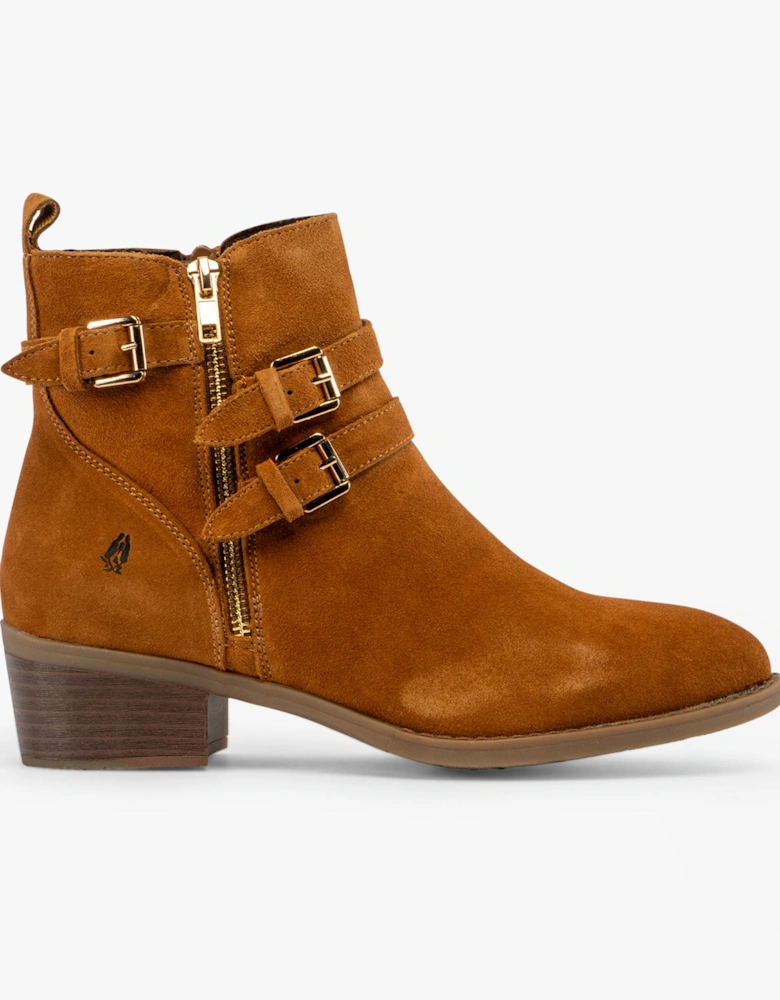 JENNA Womens Leather Ankle Boots Tan