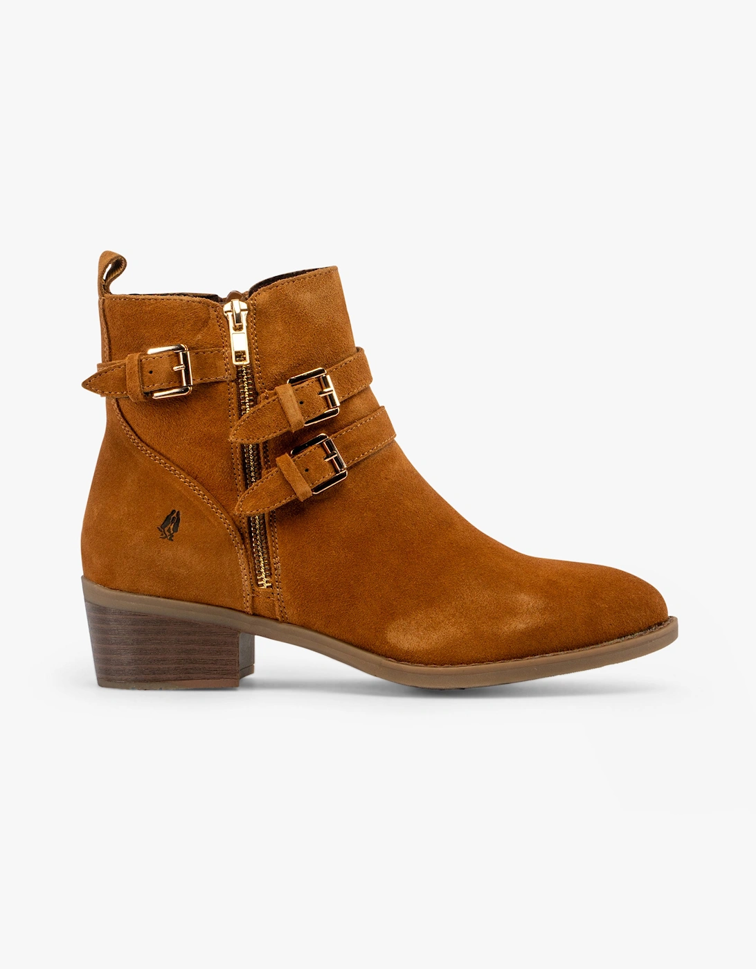 Women's Hush Puppies JENNA Womens Leather Ankle Boots Tan - Brown - Size: 5