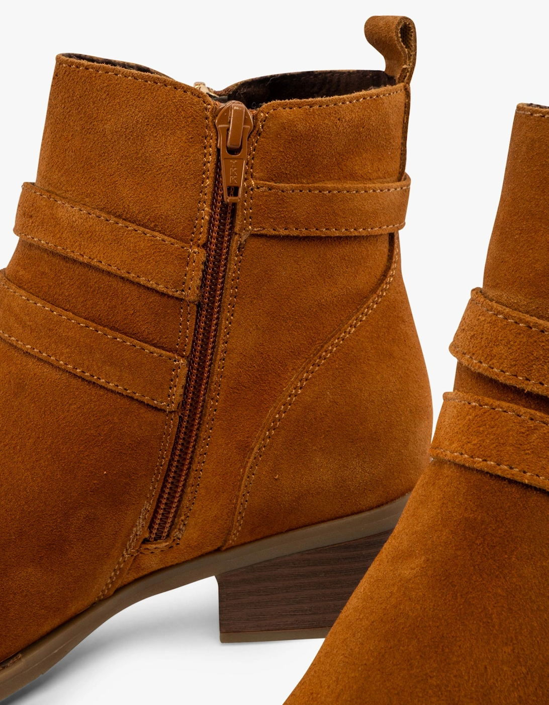 JENNA Womens Leather Ankle Boots Tan