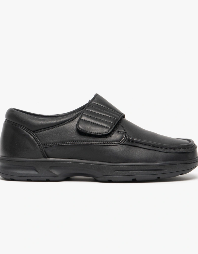 TEXAS Mens Leather Comfort Fit Shoes Black